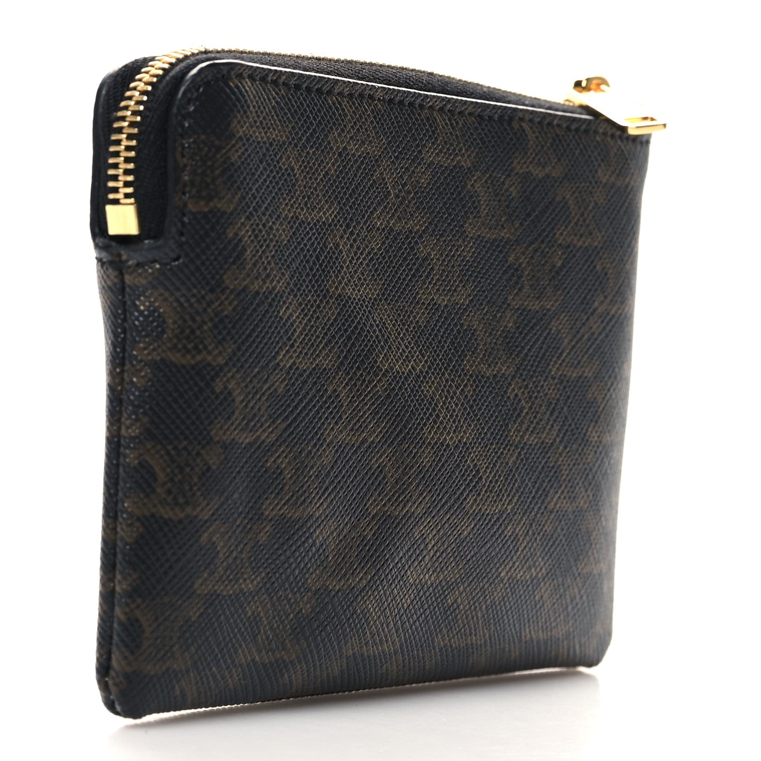Celine Triomphe Canvas Coin and Card Pouch With Hook Black 3 of 8