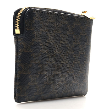 Celine Triomphe Canvas Coin and Card Pouch With Hook Black 3 of 8