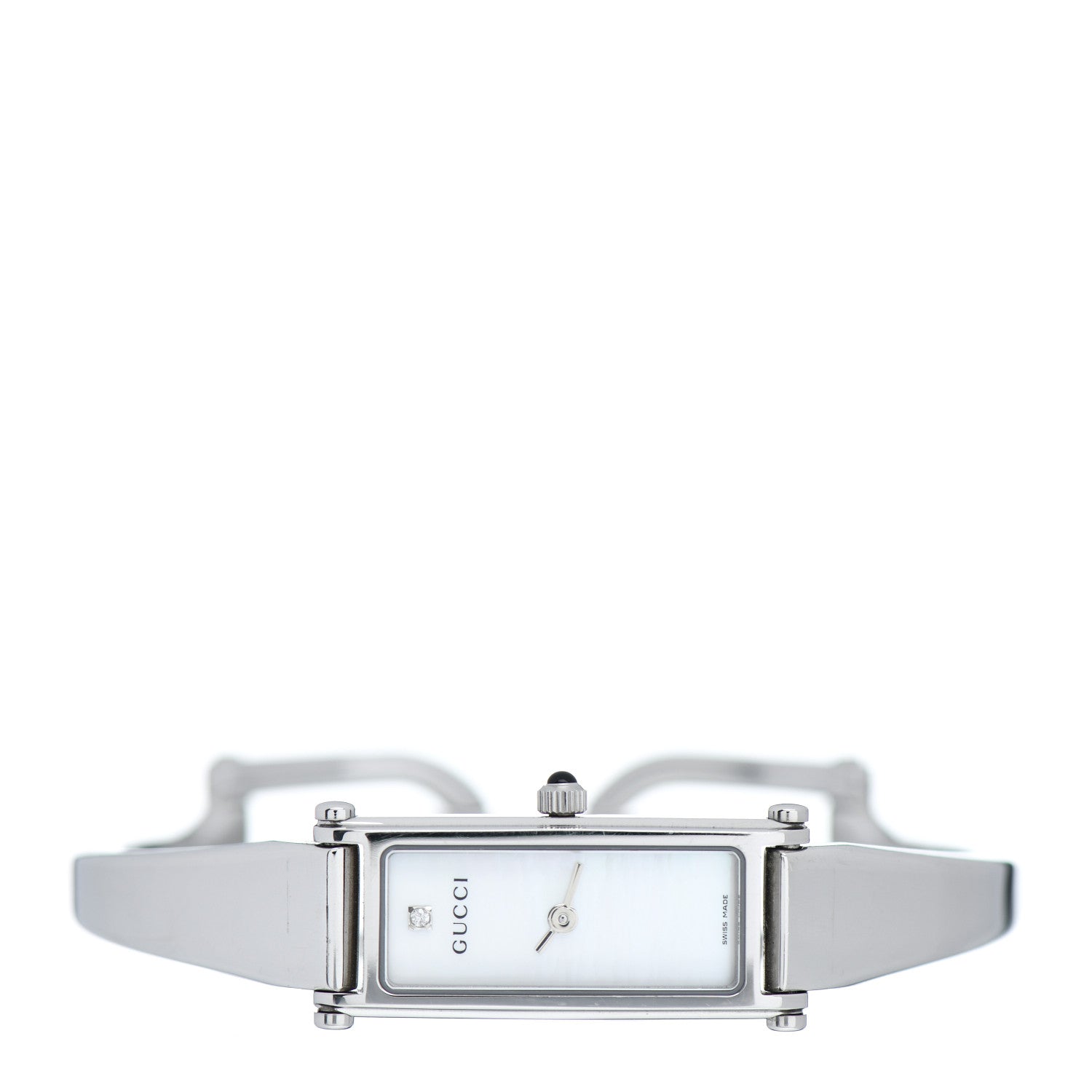 Gucci Stainless Steel Diamond Mother of Pearl 12mm 1500L Horsebit Quartz Watch 2 of 5