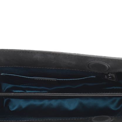 Gucci Suede Patent Web Dragon Embroidered Small Ophidia Chain Shoulder Bag Blue Black 5 of 14