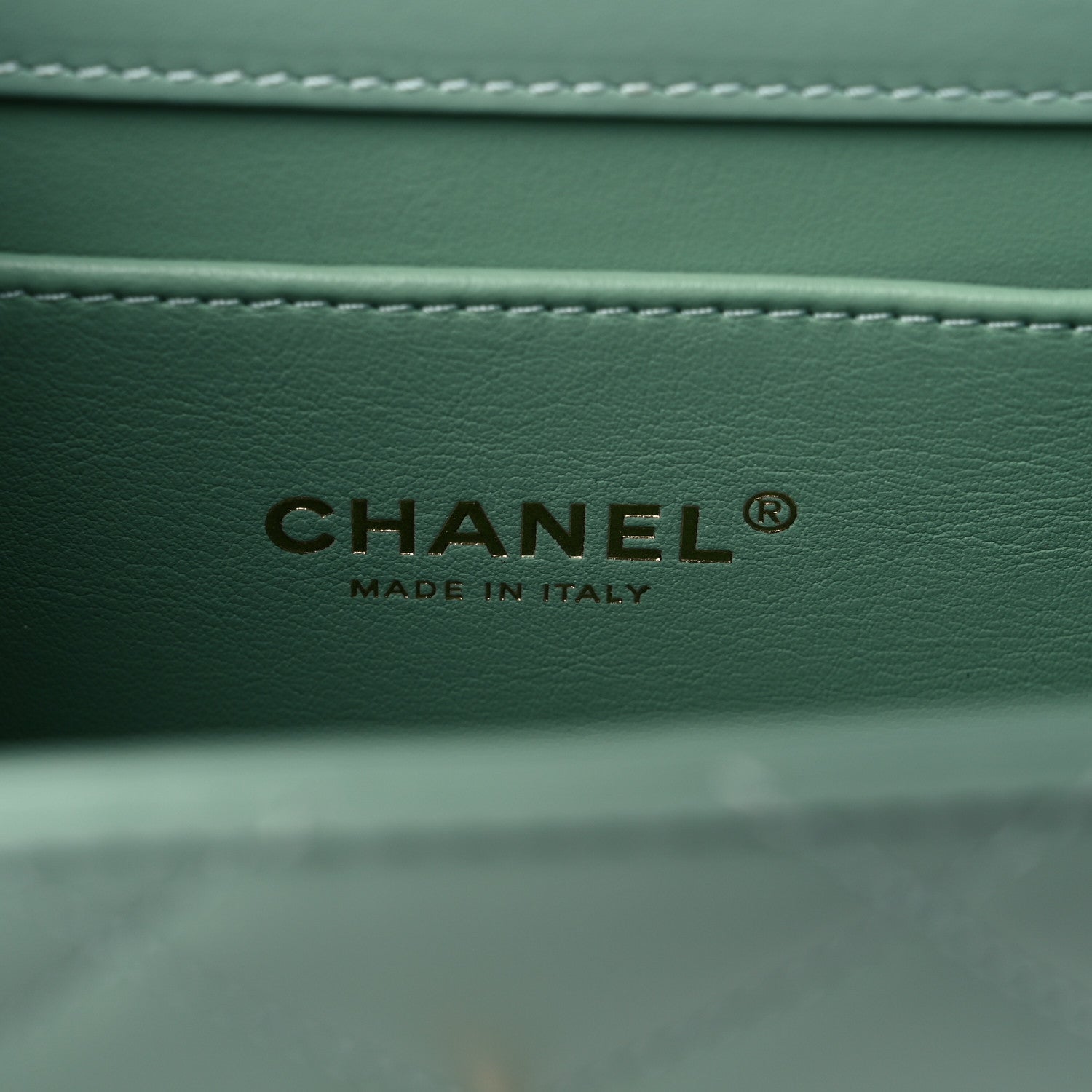Chanel Shiny Calfskin Quilted Mini Metal Top Handle Flap Light Green 6 of 10