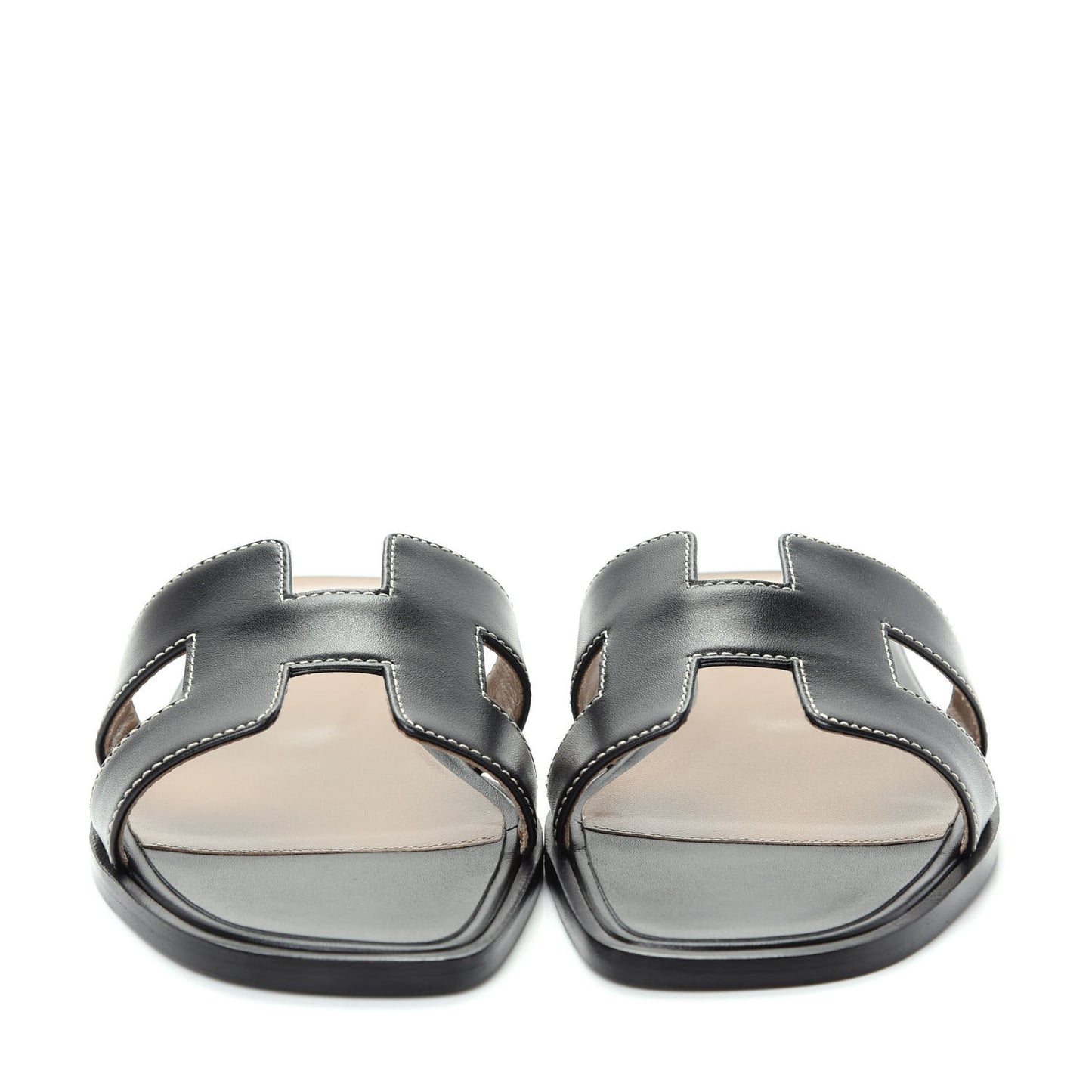 Box Calfskin Oran Sandals 37 Black
