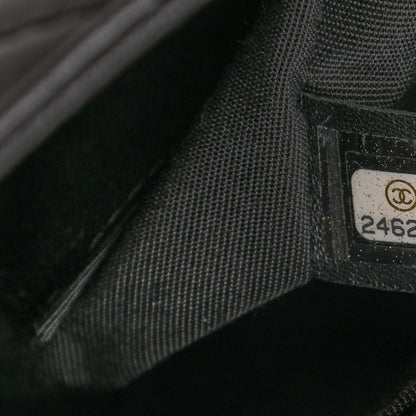 Chanel Calfskin Chevron Quilted Top Handle Flap Black 9 of 12