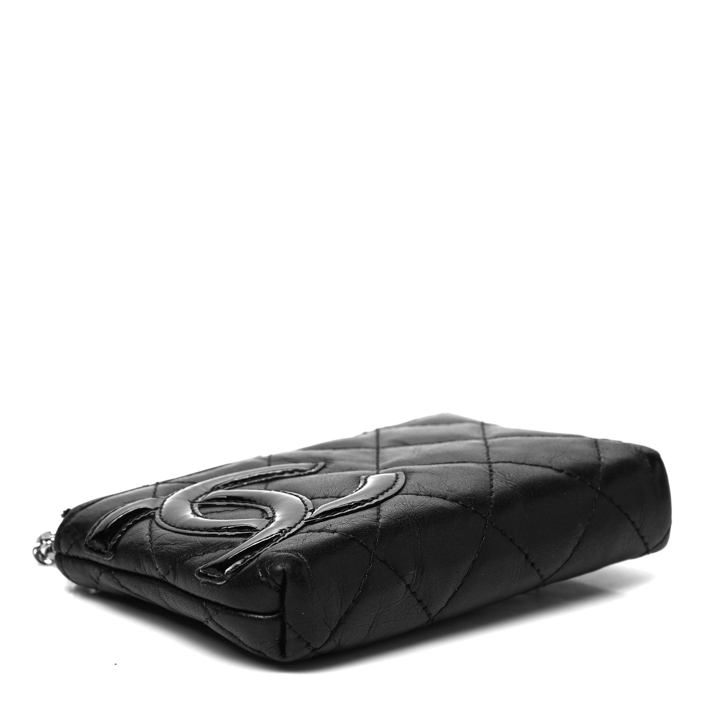 Calfskin Quilted Cambon Key Pouch Black