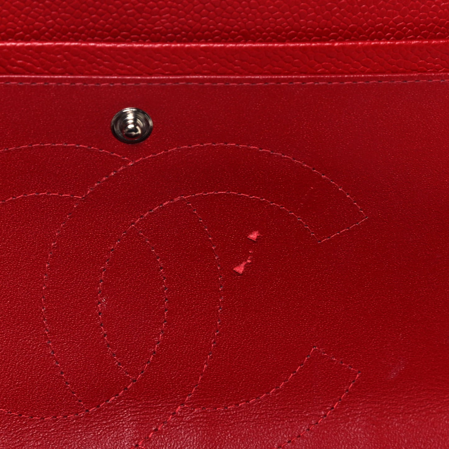 Caviar Quilted Jumbo Double Flap Red