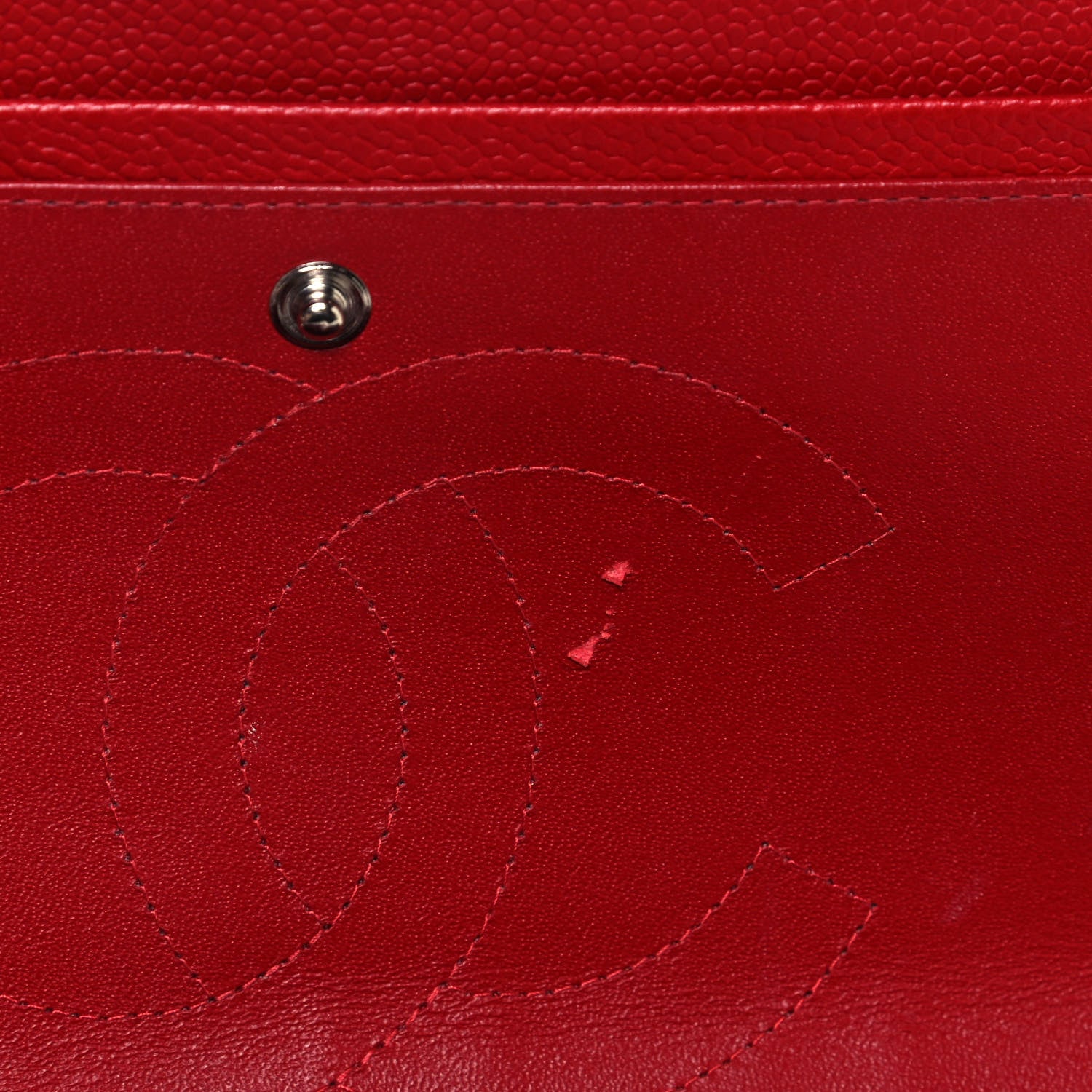 Chanel Caviar Quilted Jumbo Double Flap Red 14 of 18