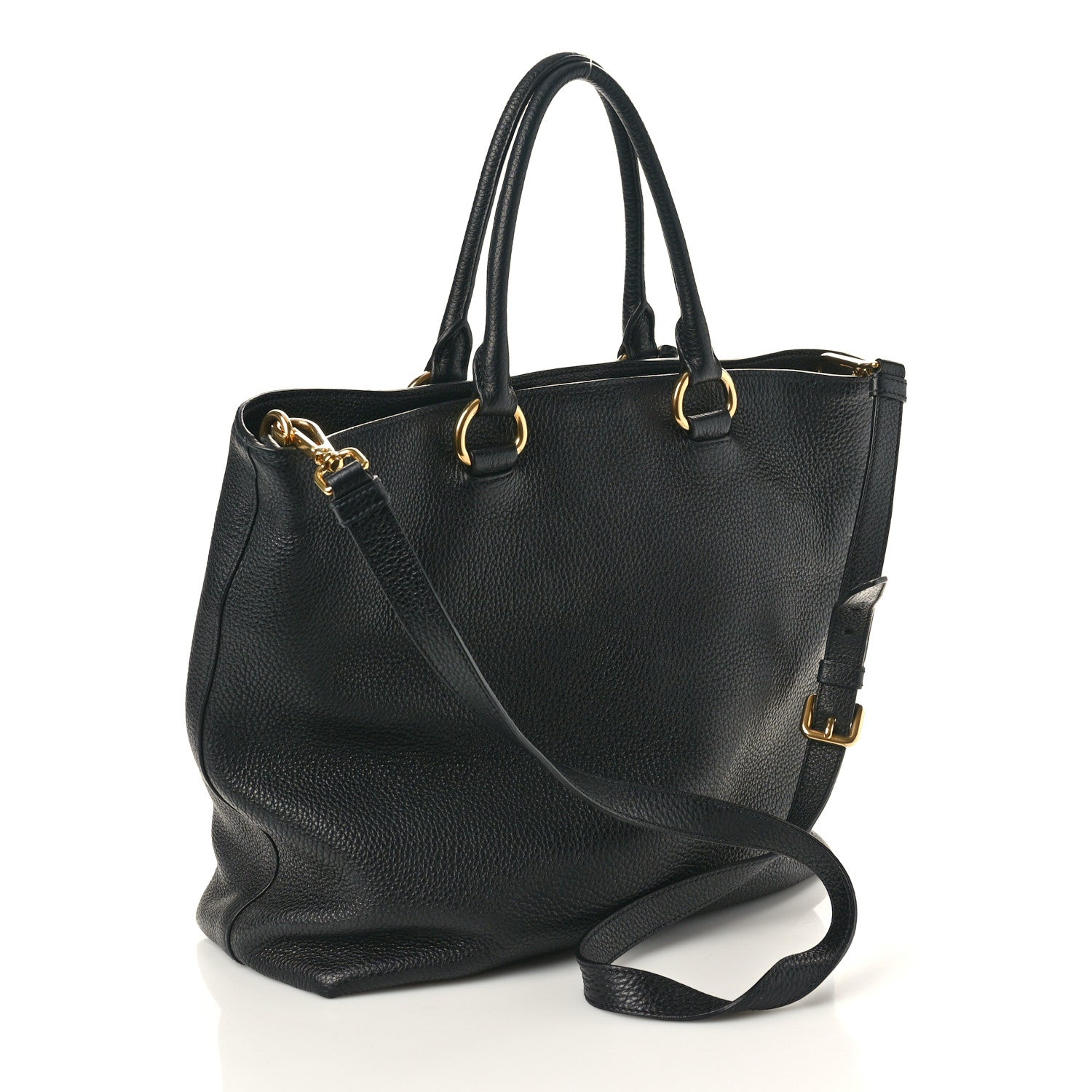 Prada Vitello Daino Shopping Tote Black 2 of 12