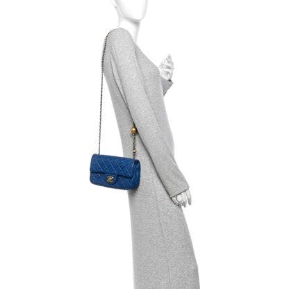 Chanel Lambskin Quilted Pearl Crush Mini Rectangular Flap Blue 2 of 13
