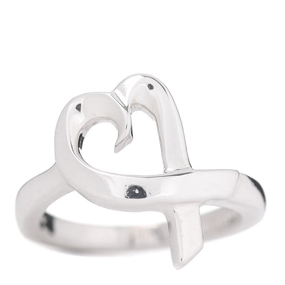 Tiffany Sterling Silver Paloma Picasso Loving Heart Ring 49 5 1 of 4