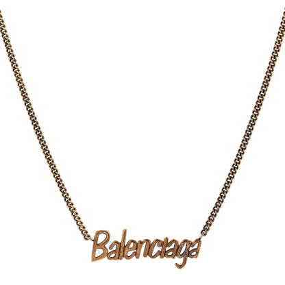 Balenciaga Metal Logo Necklace M Gold 1 of 6