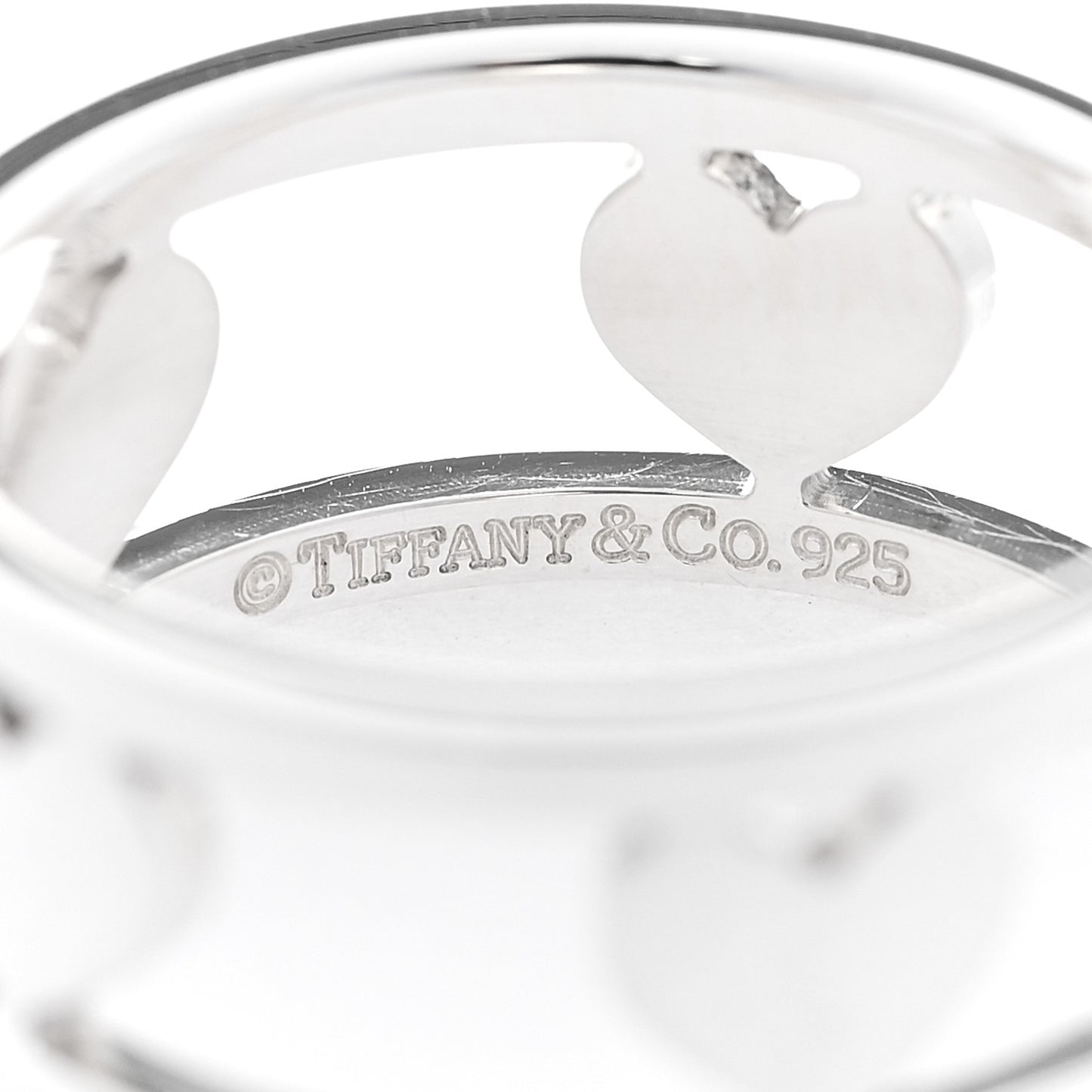 Sterling Silver Heart Stencil Band Ring 54 6.75