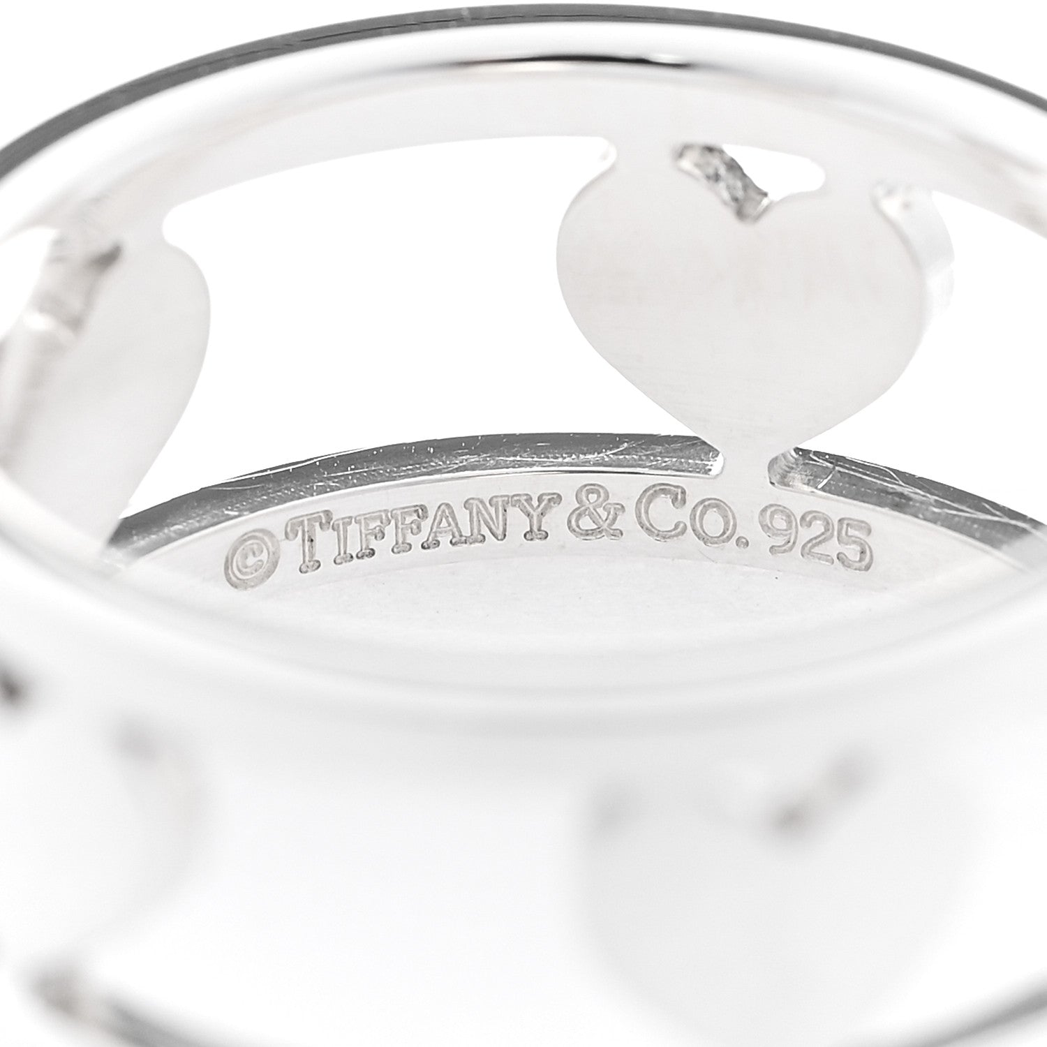 Tiffany Sterling Silver Heart Stencil Band Ring 54 6.75 4 of 4