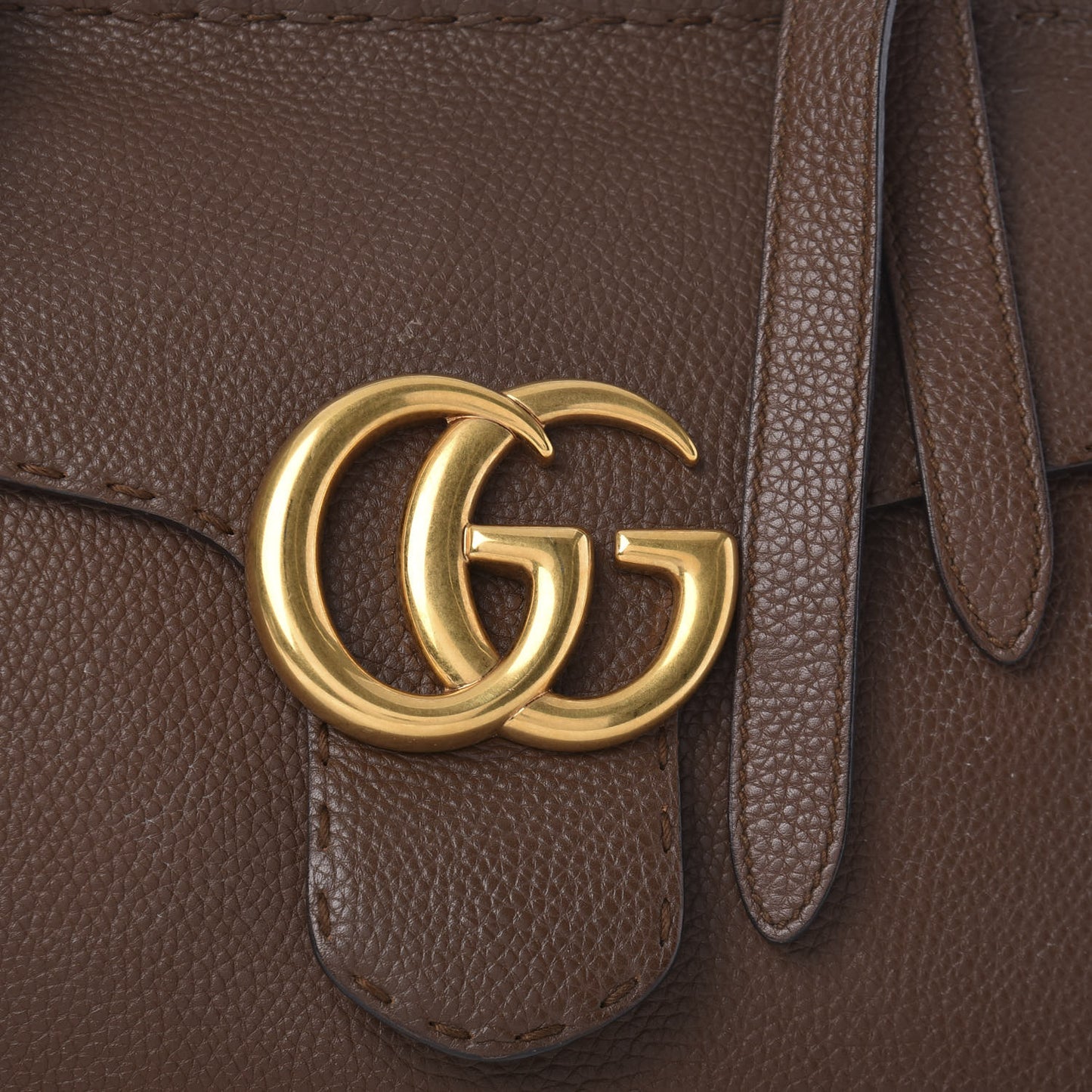 Calfskin Small GG Marmont Top Handle Bag Brown