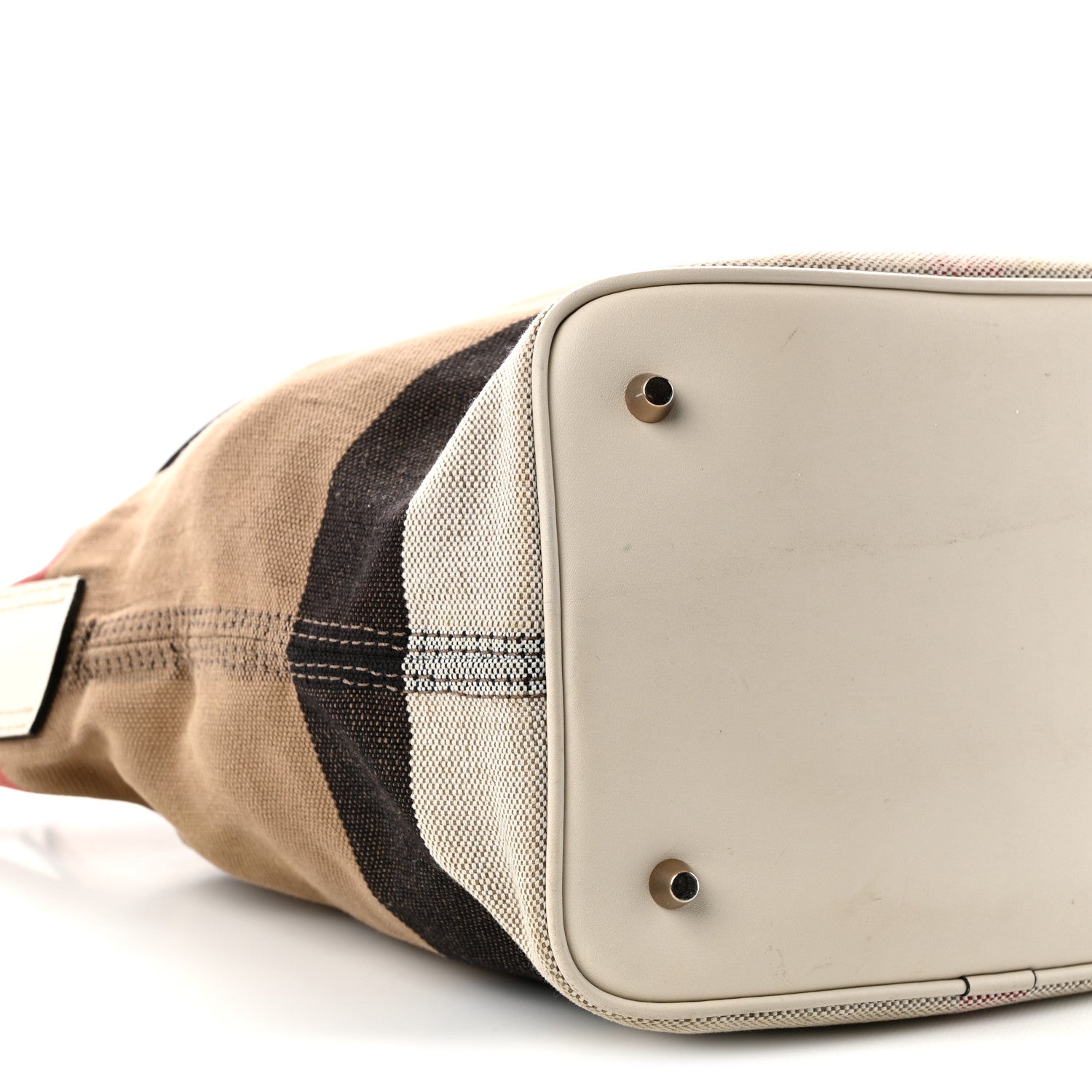 Burberry Canvas Mega Check Small Ashby Hobo White 8 of 12
