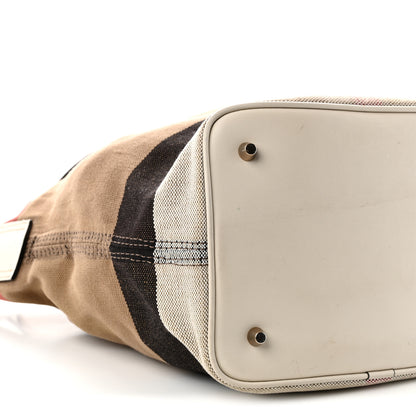 Burberry Canvas Mega Check Small Ashby Hobo White 8 of 12