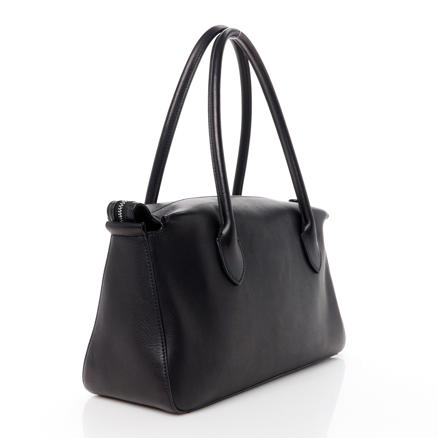 The Row Polished Saddle Calfskin E/W Top Handle Bag Black 3 of 11