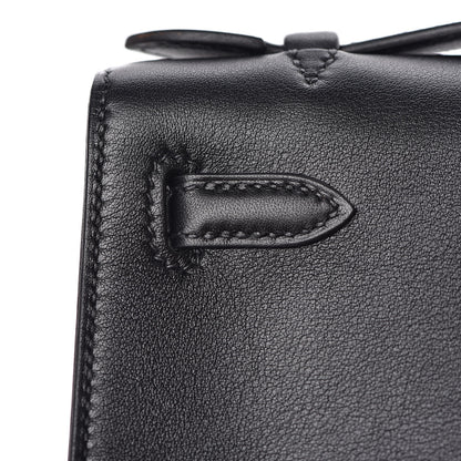 Hermes Swift Kelly Pochette Clutch Black 30 of 31