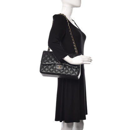 Chanel Caviar Quilted Jumbo Double Flap Black 2 of 11