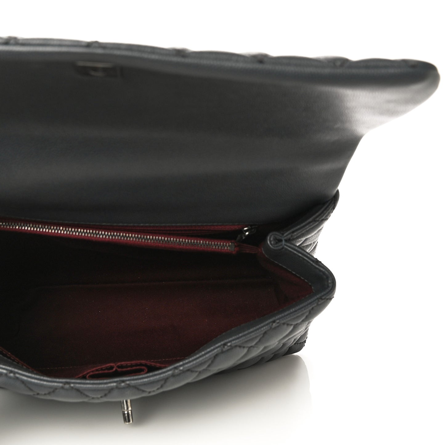 Caviar Quilted Medium Coco Handle Flap Dark Grey