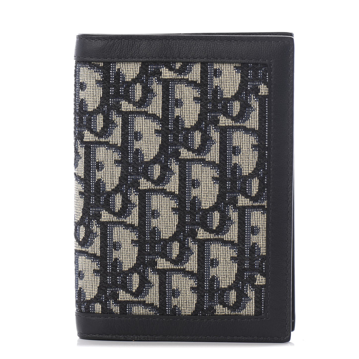Calfskin Oblique Passport Holder Blue