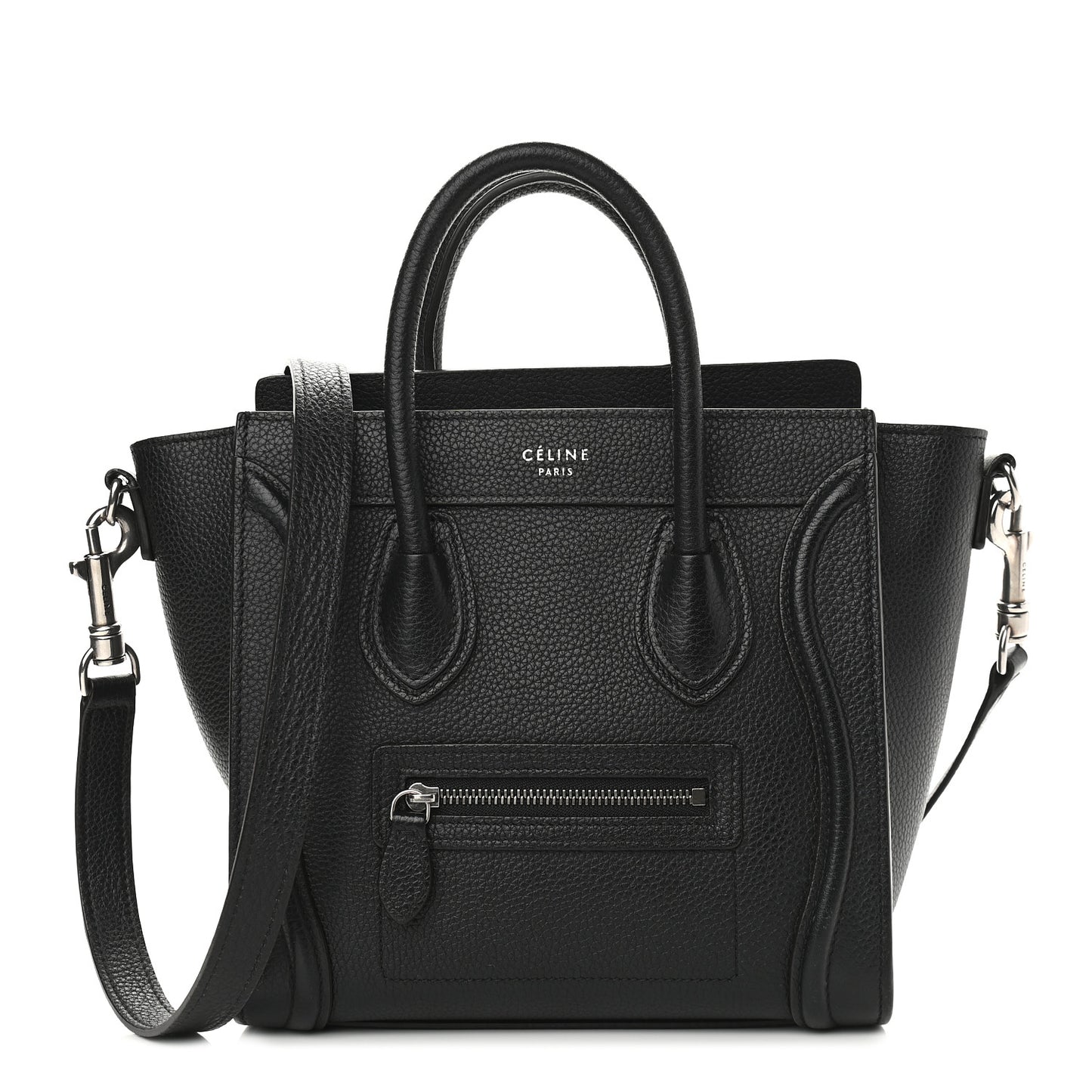Drummed Calfskin Nano Luggage Black