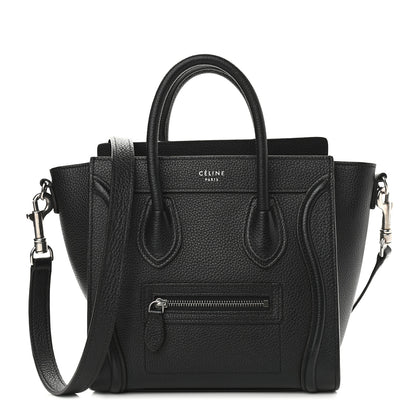 Celine Drummed Calfskin Nano Luggage Black 1 of 10