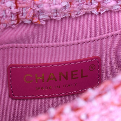 Chanel Tweed Enamel Quilted Mini Pending CC Square Flap Light Purple Pink Red 5 of 8