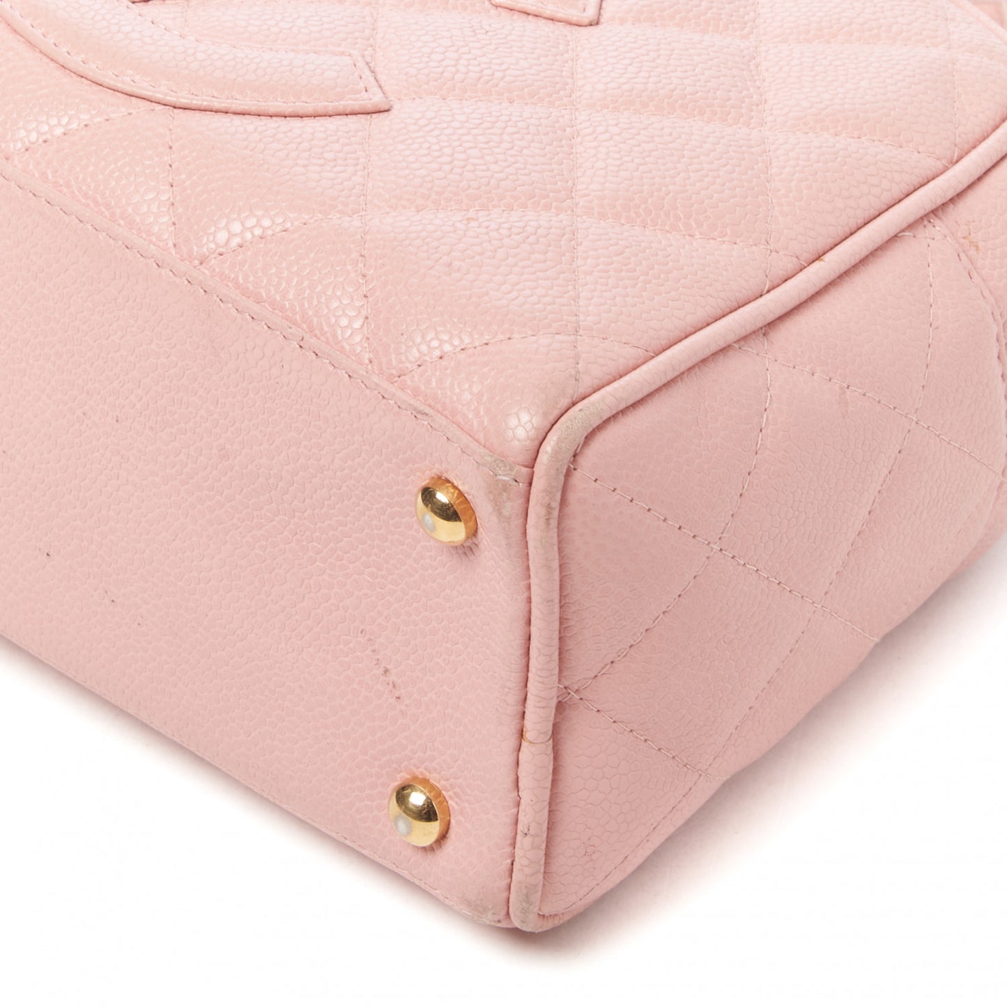 Caviar Quilted Small Bowler Pink