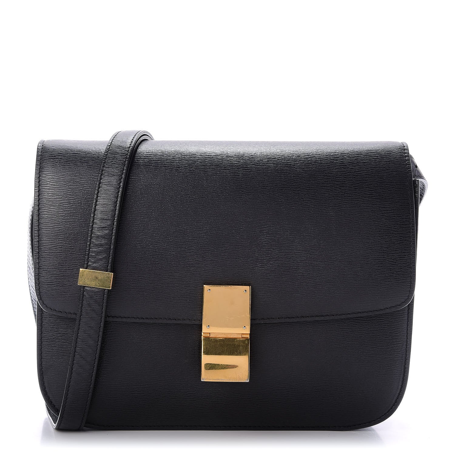 Celine Liege Calfskin Medium Classic Box Flap Bag Black 2 of 22