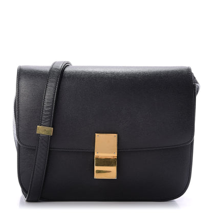 Celine Liege Calfskin Medium Classic Box Flap Bag Black 2 of 22