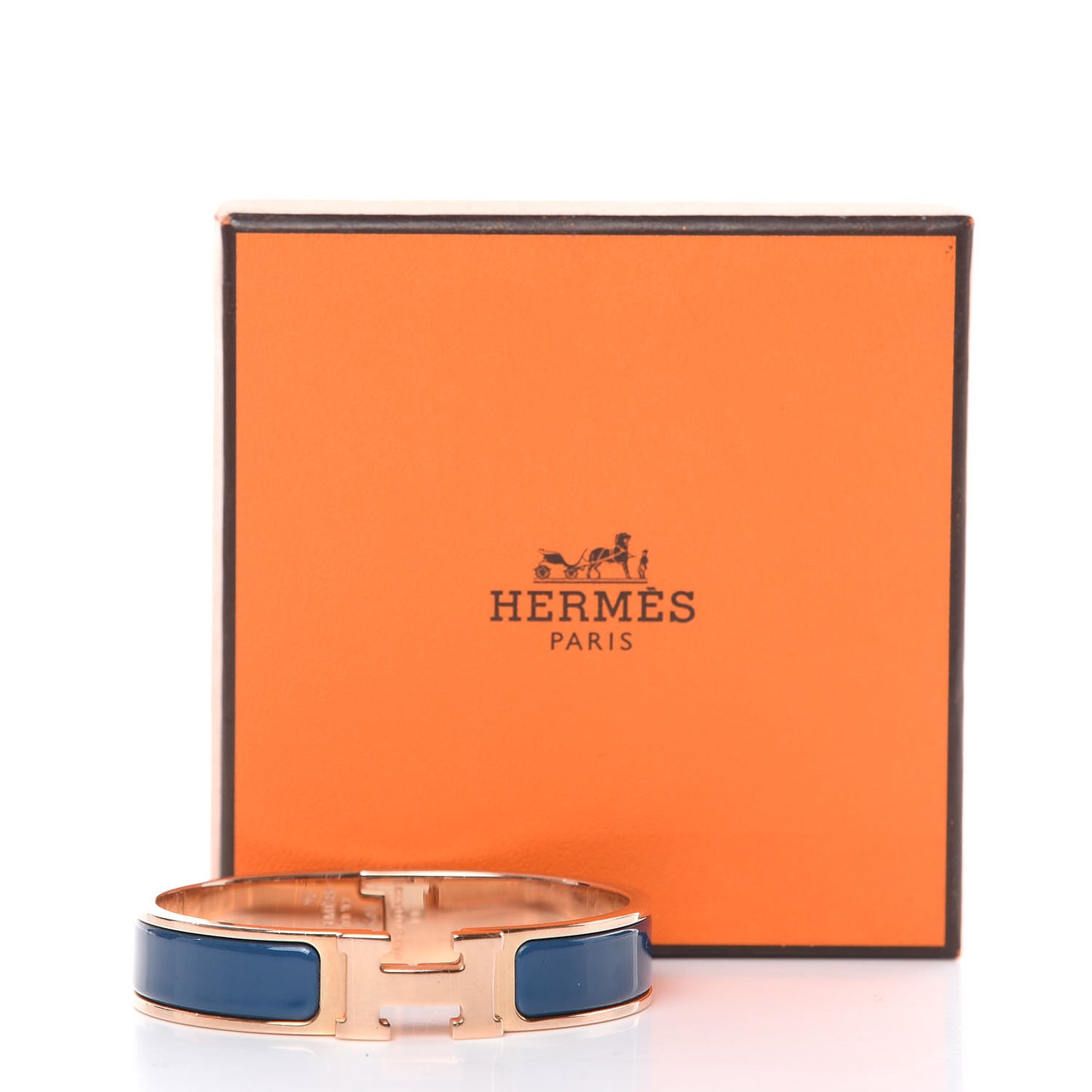 Enamel Narrow Clic Clac H Bracelet PM Bleu De Genes