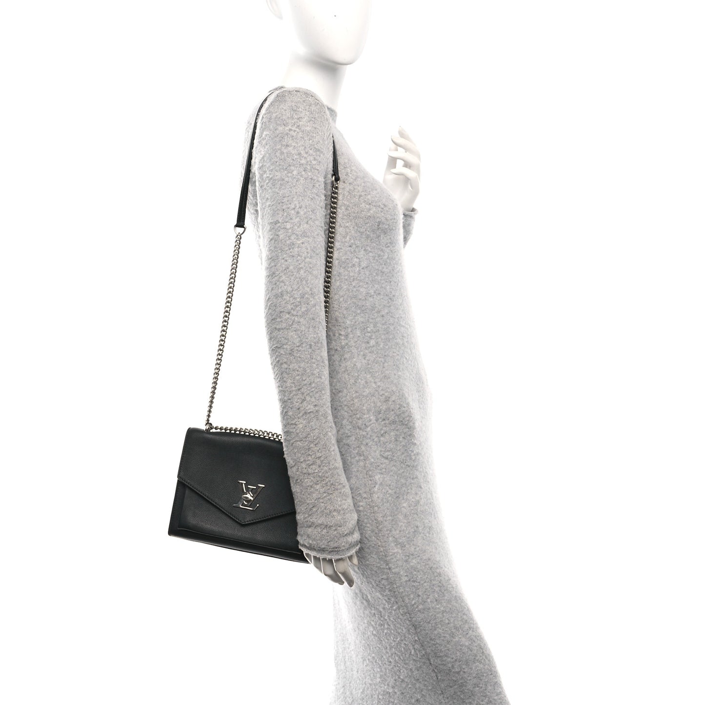 Soft Calfskin My Lockme Chain Bag BB Black