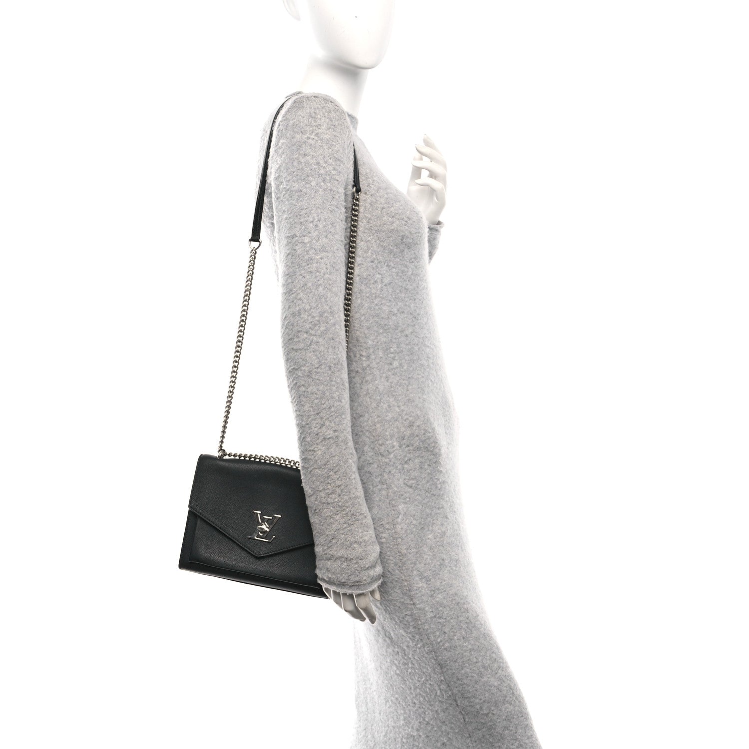 Louis Vuitton Soft Calfskin My Lockme Chain Bag BB Black 2 of 10