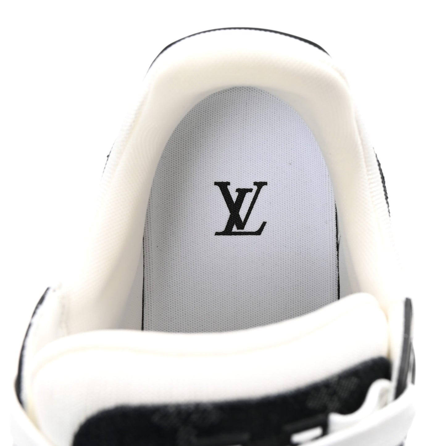 Calfskin Embossed Monogram Denim Mens LV Trainer Sneakers 9 Black