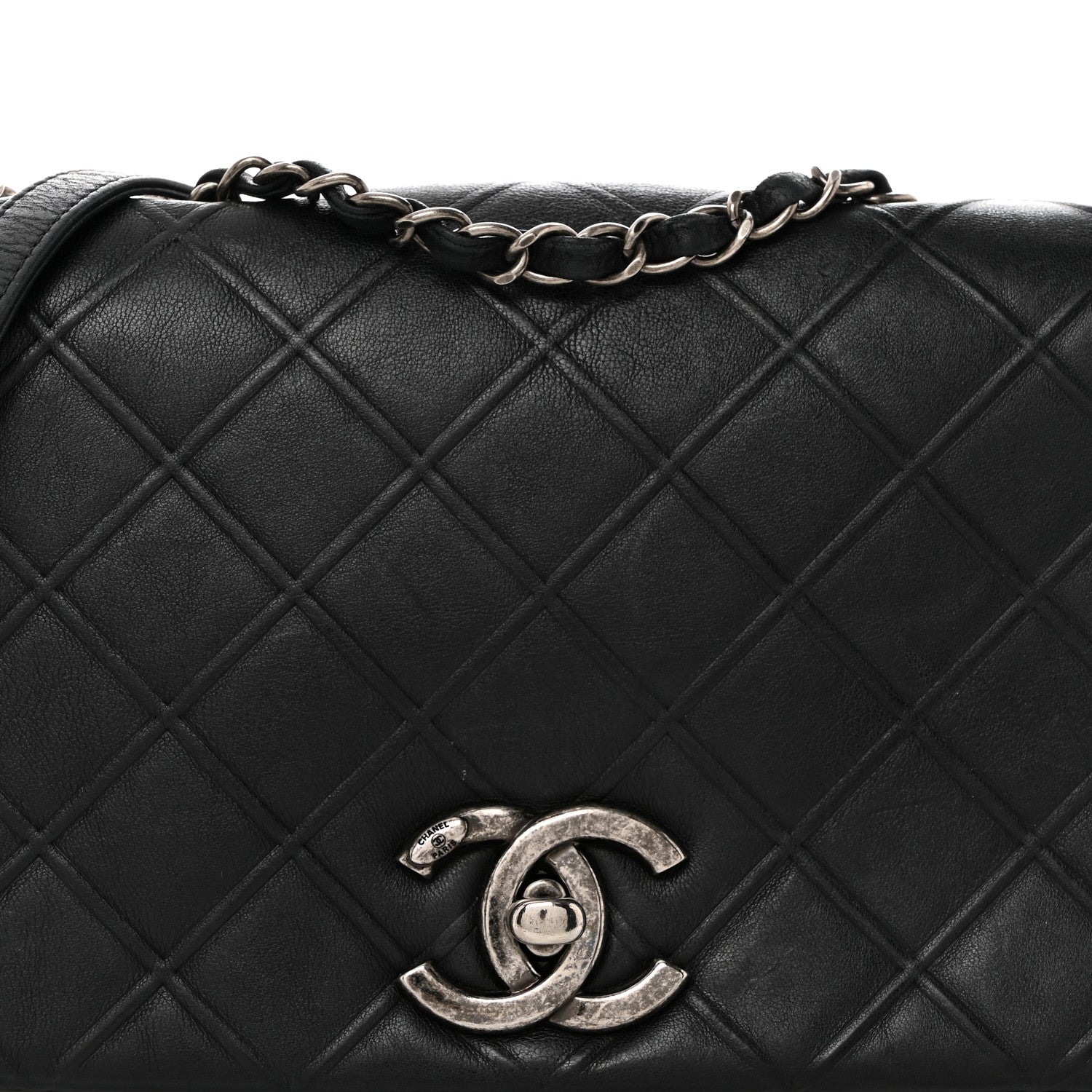 Chanel Calfskin Diamond Embossed New Chic Flap Black 8 of 10