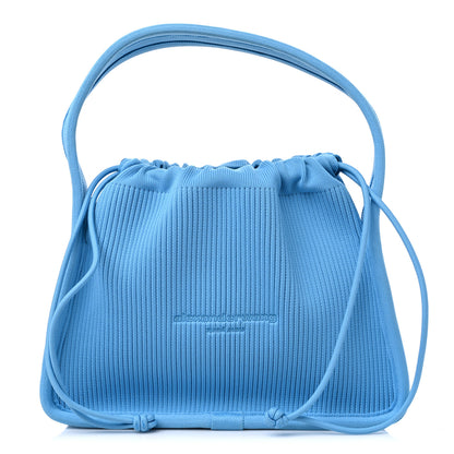 Alexander Wang Ribbed Knit Small Ryan Bag Blue 1 of 8