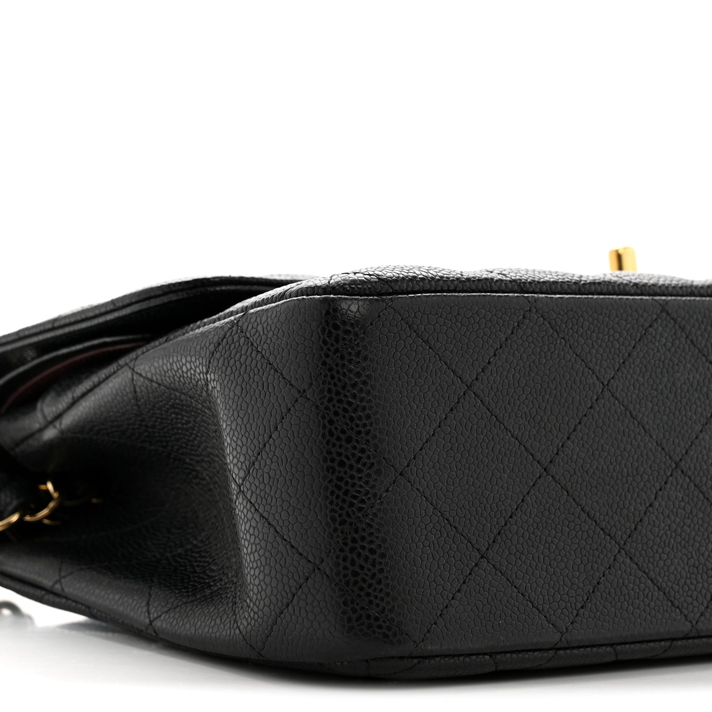Caviar Quilted Jumbo Double Flap Black Black