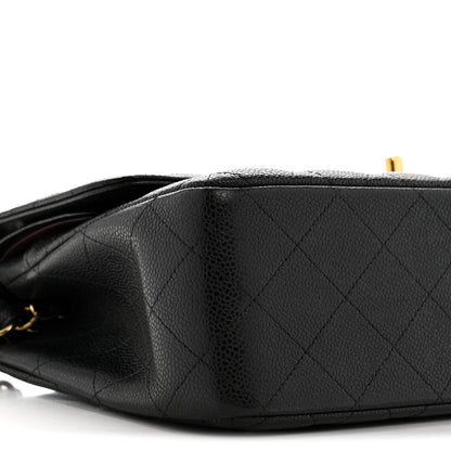 Chanel Caviar Quilted Jumbo Double Flap Black Black 9 of 16