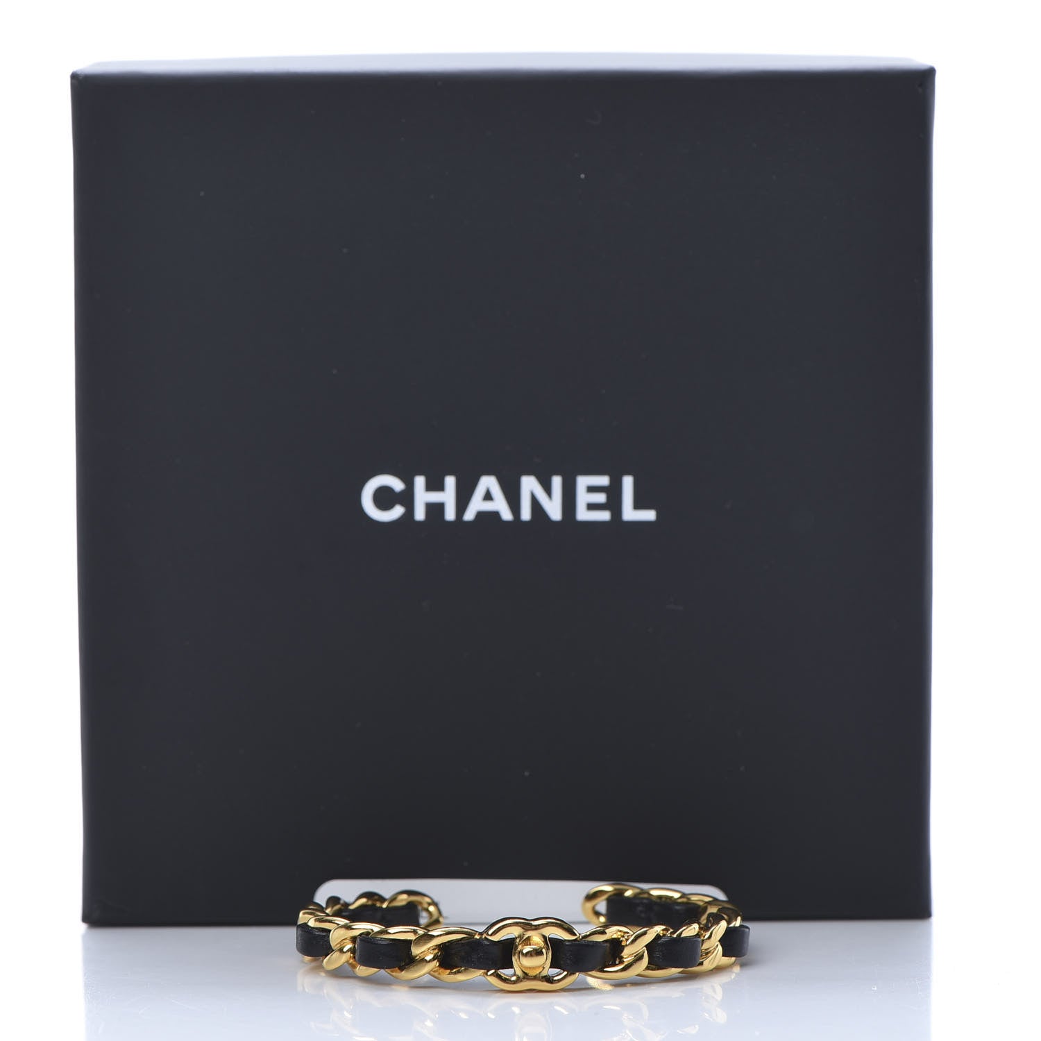 Chanel Lambskin More Is More Cuff Bracelet Black Gold 5 of 5