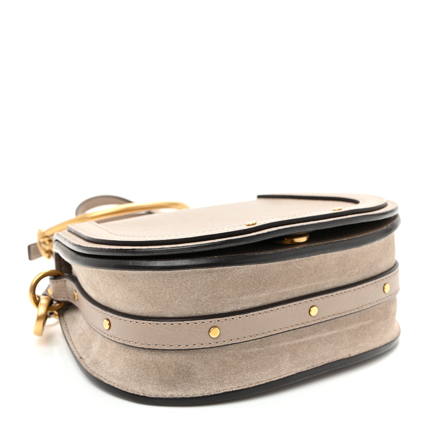 Chloe Calfskin Suede Small Nile Bracelet Bag Motty Grey 4 of 10