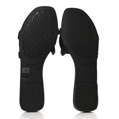 Hermes Rubber Aloha Sandals 37 Black 7 of 11