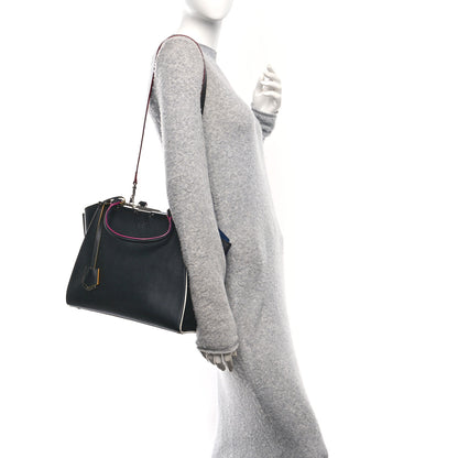 Fendi Vitello Dolce Shiny Nappa Petite 3Jours Tote Black Iris 2 of 11