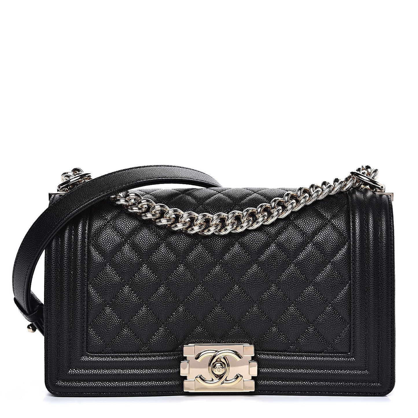 Caviar Quilted Medium Boy Flap Black