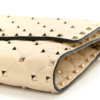 Valentino Garavani Nappa Rockstud Spike Wallet on Chain Light Ivory 9 of 12