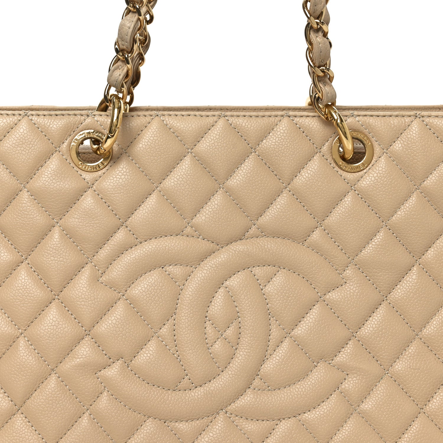 Chanel Caviar Quilted Grand Shopping Tote GST Beige 8 of 10