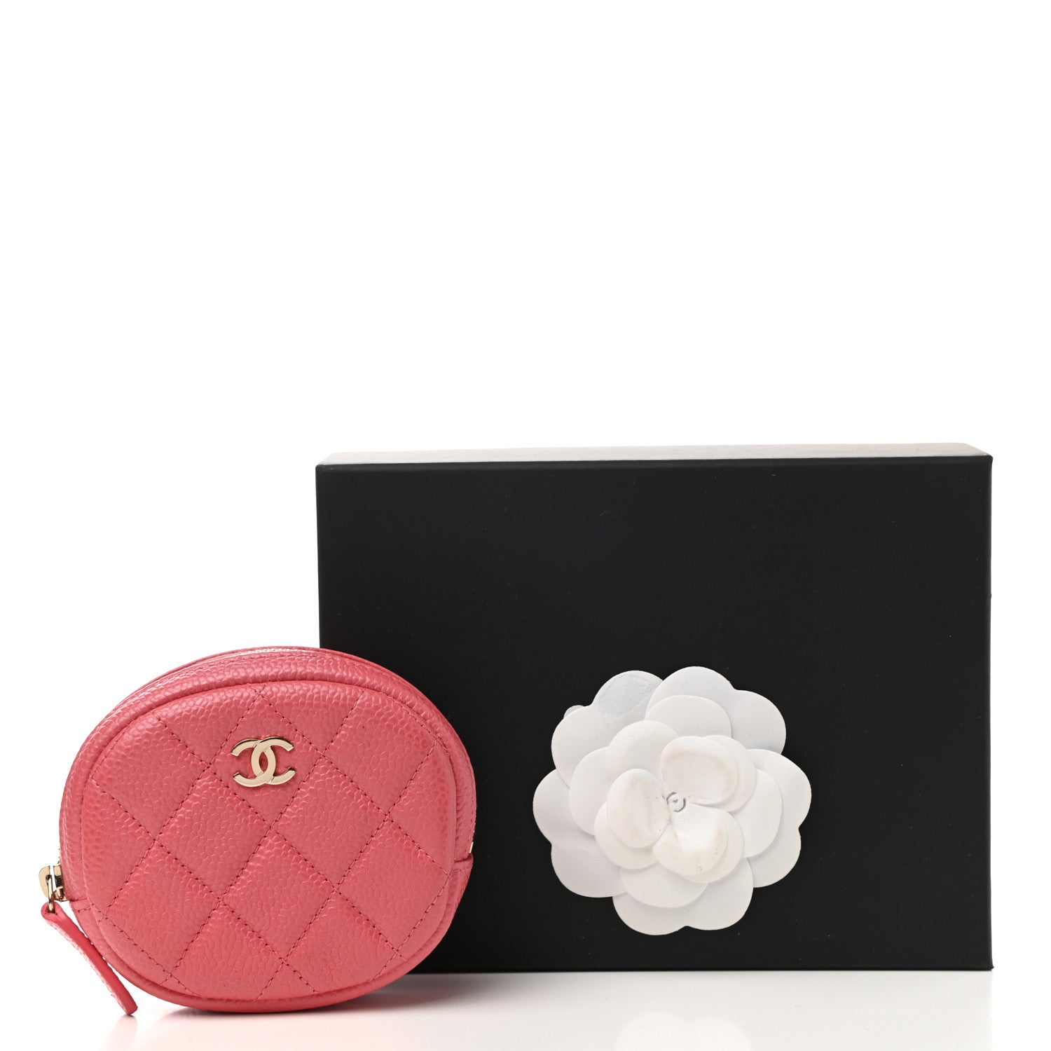 Chanel Iridescent Caviar Quilted Zip Around Classic Coin Purse Pink 8 of 8