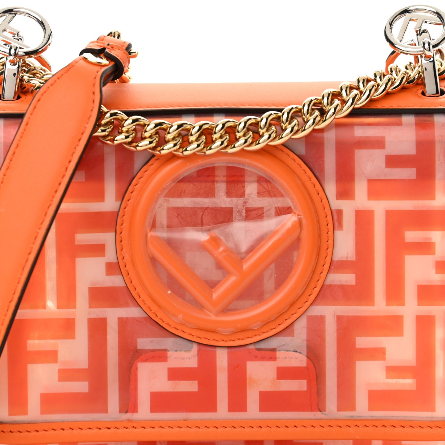 TPU FF Vitello Century F is Fendi Small Kan I Shoulder Bag Aranciata