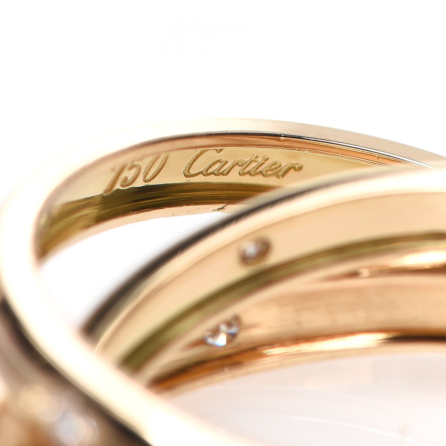 18K Yellow Gold Diamond Constellation Trinity Ring 53 6.25