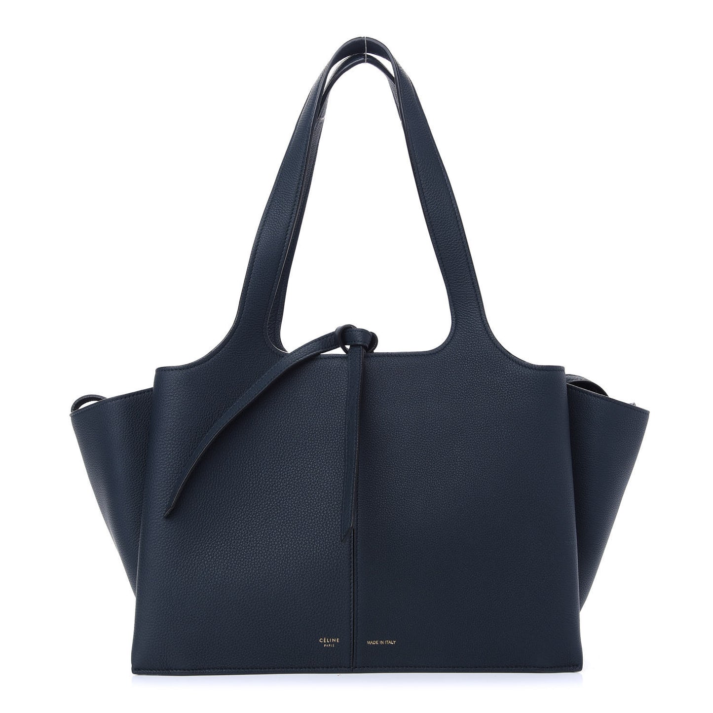 Baby Grained Calfskin Small Tri-Fold Bag Steel Blue