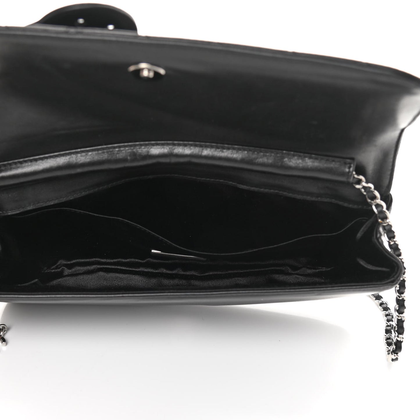 Lambskin Quilted Butterfly Clutch With Chain Black